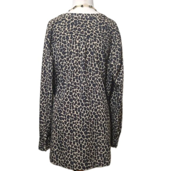 Talbots Women's Top XL Leopard Print Animal Goth Office Cocktail Classy Casual - Picture 9 of 11